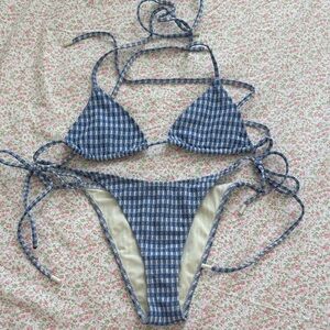 Triangl Blue Gingham Bikini Set